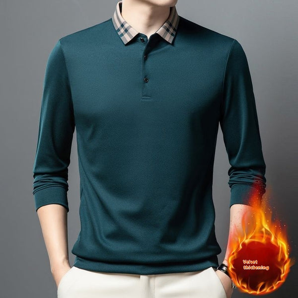 Chompa Polar Suelta para Hombre Otoño Invierno - Cuello Solapa Versátil