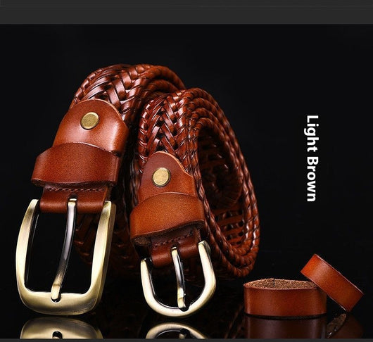 Cinturón de Cuero Artesanal para Parejas con Hebilla de Pasador Trendy - Image 14