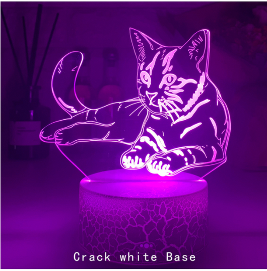 Lámpara de Escritorio 3D Gato con Control Remoto y Luz Nocturna RGB - Image 12