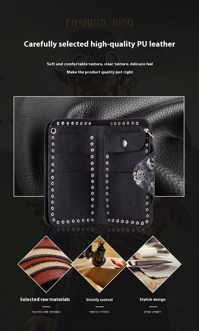 Cartera Punk Rock con Calavera y Cadena Antirrobo - Image 11