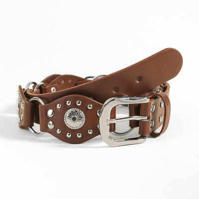 Cinturón Vintage Unisex con Hebilla de Metal Remachado - Estilo Punk Hip Hop - Image 25