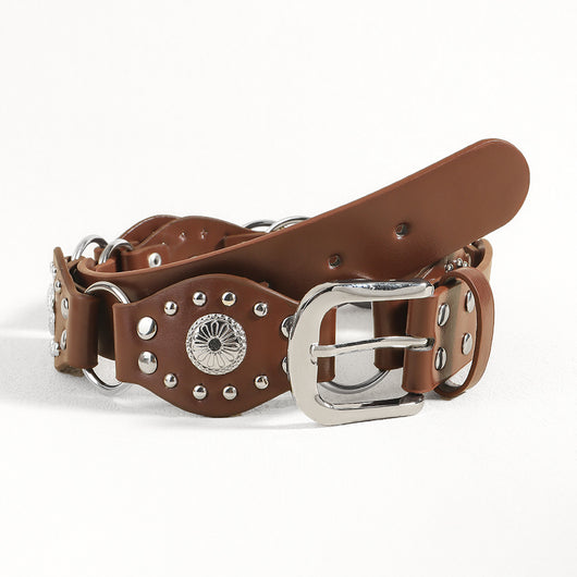 Cinturón Vintage Unisex con Hebilla de Metal Remachado - Estilo Punk Hip Hop - Image 25