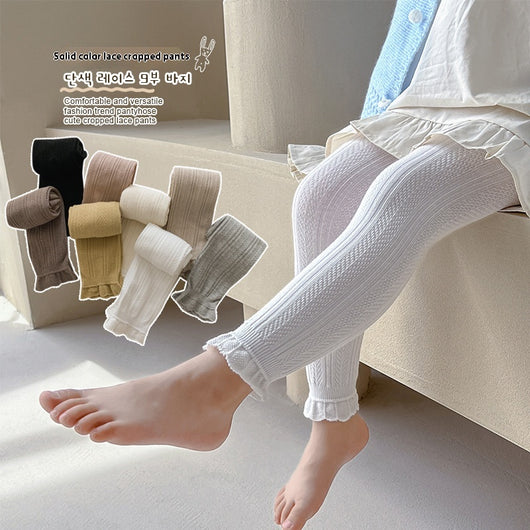 Leggings Infantiles con Patrón de Trigo y Color Sólido
