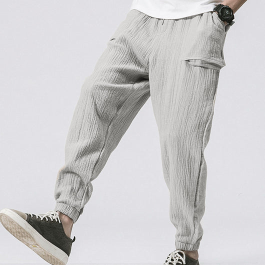 Pantalones Casuales de Doble Capa con Efecto Arrugado y Corte Acampanado - Image 4