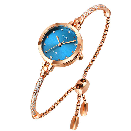 Reloj Pulsera Cuarzo para Mujer Diseño Malla Oro Rosado Verde Tendencia - Image 19