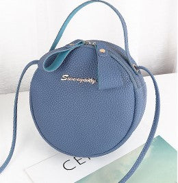 Bolso Bandolera Redondo de Cuero para Mujer - Cartera Messenger Circular