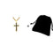 18K Dorado and Plateado Cross Necklace Dorado+Bag