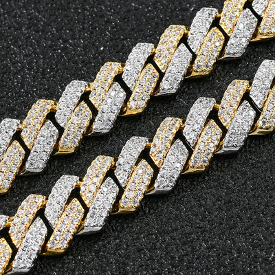 Cadena Cubana 14mm Chapada en Zirconia - Estilo Europeo y Americano - Image 2