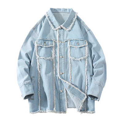 Chaqueta Denim Holgada con Bordes Deshilachados - Estilo Urbano Casual - Image 11