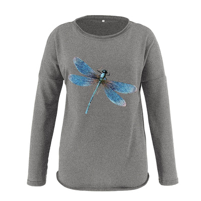 Sudadera Holgada con Estampado de Libélula - Suéter Casual Cómodo - Image 11
