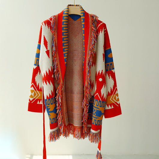 Suéter Bohemio de Cachemira con Flecos - Image 6
