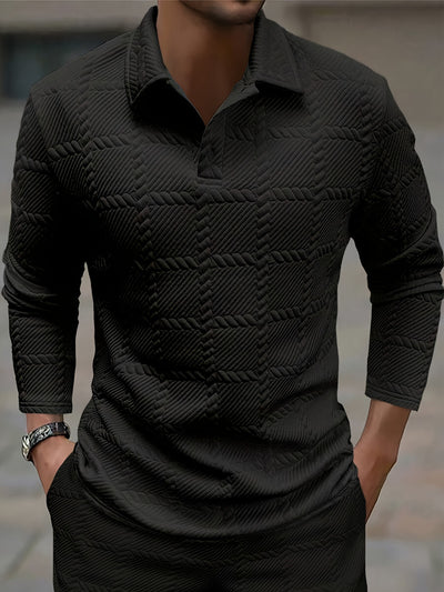 Polo Manga Larga Clásico con Solapa y Botones para Hombre - Image 3