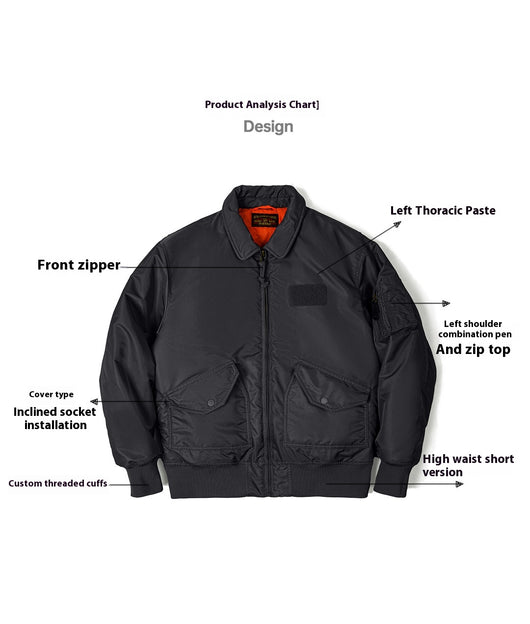 Chaqueta Piloto Acolchada Retro Americana - Algodón Grueso - Image 10