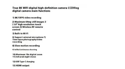 Cámara Digital 8K WiFi con Pantalla Táctil HD - Automática Portátil - Image 9