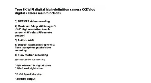 Cámara Digital 8K WiFi con Pantalla Táctil HD - Automática Portátil - Image 9