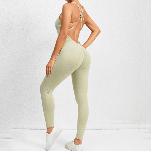 Jumpsuit Deportivo para Yoga con Espalda Cruzada - Leggings sin Costuras Ajustados para Fitness - Image 44