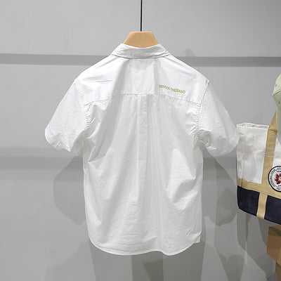 Camisa Casual para Hombre con Estampado de Letras y Bolsillos - Image 9