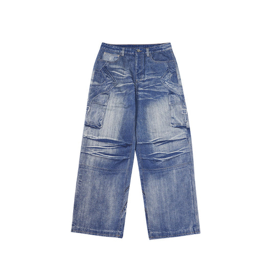 Jeans con Bordado Artesanal y Estampado Digital Lavado - Image 3