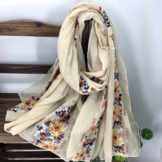 Pañuelo Bordado de Algodón y Lino - Image 3