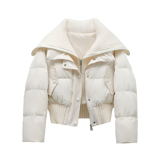 Abrigo de Algodón con Cuello Solapa Diseño Patchwork para Mujer - Image 2