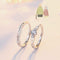 Fine Sterling Silver Platinum Plated Adjustable Ring