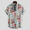 Camisa Floral Suelta de Algodón para Hombre con Solapa