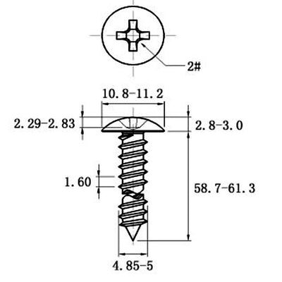 Tornillo Autorroscante de Acero Inoxidable Cabeza Ancha Tipo Champiñón - Image 45