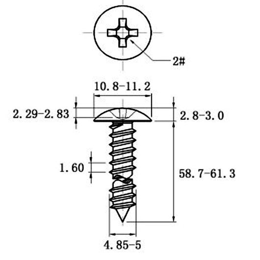 Tornillo Autorroscante de Acero Inoxidable Cabeza Ancha Tipo Champiñón - Image 45