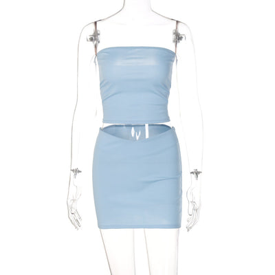 Conjunto de Verano Elegante: Top Rayado y Falda Ajustada Estilo Europeo - Image 3