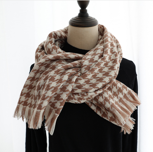 Chal Cashmere Pied de Gallo Acolchado Cálido - Image 12