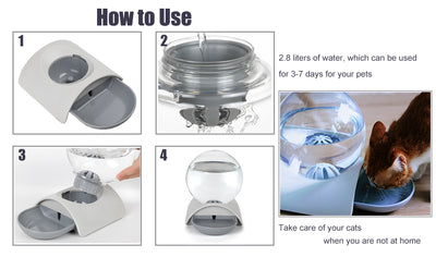 Dispensador Automático de Agua para Mascotas 2.8L con Fuente de Gravedad - Image 13