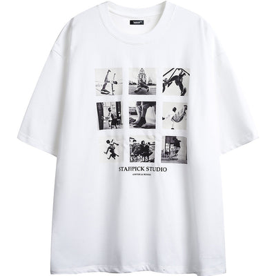 Camiseta Estampada Jiugongge de Manga Corta para Hombre - Image 3