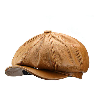 Gorra Octagonal de Cuero Vacuno Británico para Mujer con Visera - Image 2