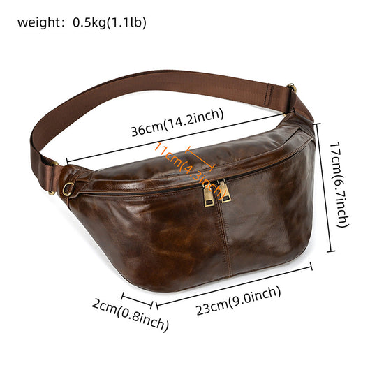 Bolsa de Pecho de Cuero Genuino para Hombre - Grande y Versátil - Image 30