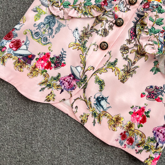 Conjunto de Blusa con Volantes y Falda Talle Alto - Image 6