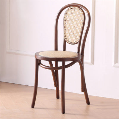 Sillas de Comedor Vintage Francesas de Madera Maciza con Tejido de Ratán - Image 14
