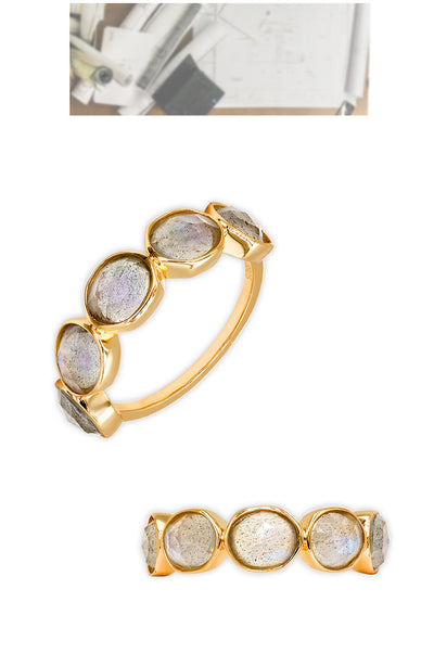 Anillo Labradorita Vintage Francés Plata 925 y Oro 14K - Image 15