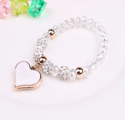 Pulsera Elástica de Cristal con Corazón - Brazalete Ajustable - Image 8