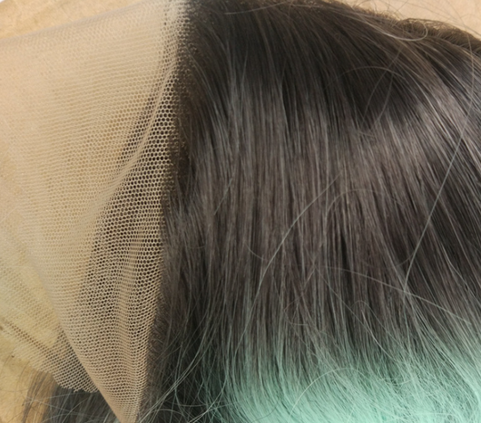 Peluca Larga Degradado Verde - Cabello Liso Sintético con Encaje Frontal - Image 3