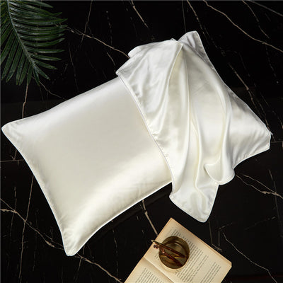 Funda de Almohada de Seda Satinada Liso de Un Lado - Image 20
