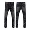 Jeans Rectos Rotos con Efecto Paint Splash y Stretch para Hombre