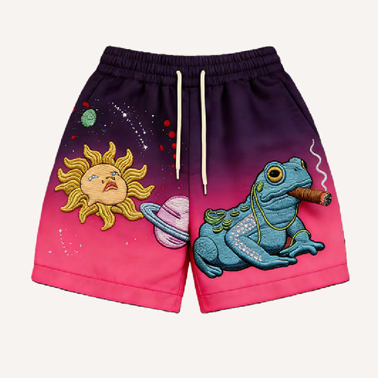 Shorts Retro Estampados Sueltos para Hombre