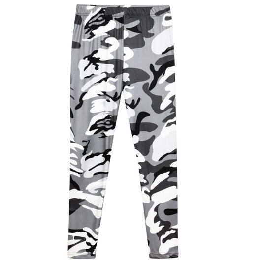 Leggings Casuales con Estampado Camuflaje Gris - Image 7