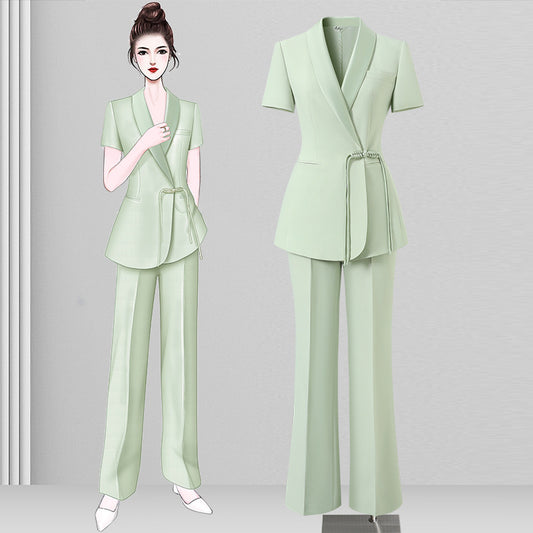 Traje Ejecutivo Mujer Verano Estilo Chino Elegancia Profesional