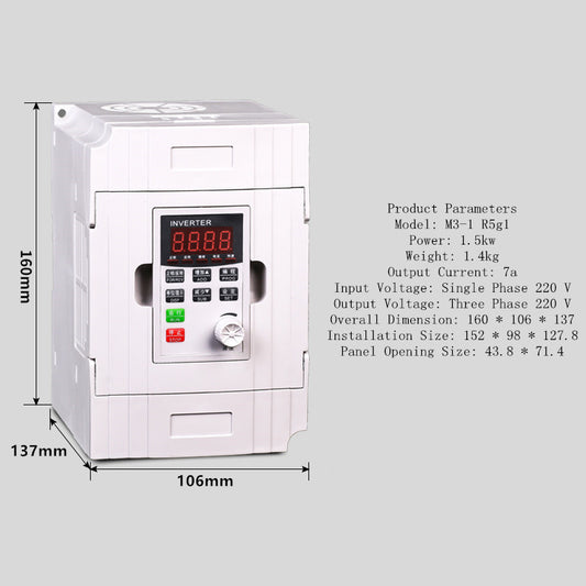 Variador de Frecuencia Trifásico 380V - Control de Velocidad 0.75 a 7.5kW