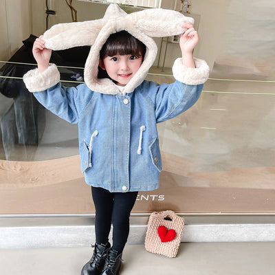 Chaqueta Denim para Niña con Forro de Terciopelo - Abrigo Térmico - Image 3