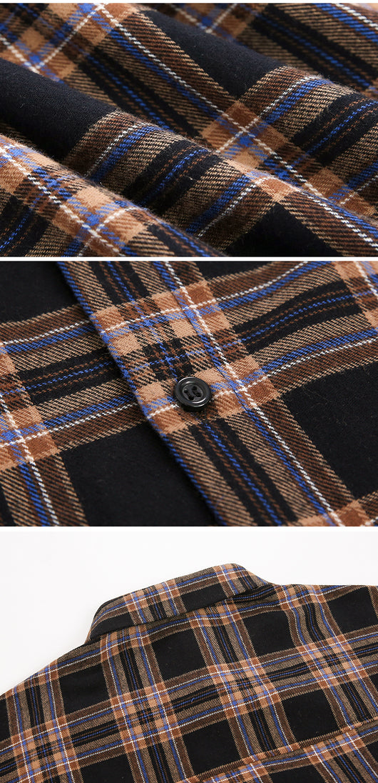 Camisa Cuadros Holgada Manga Larga para Hombre - Estilo Moderno - Image 9