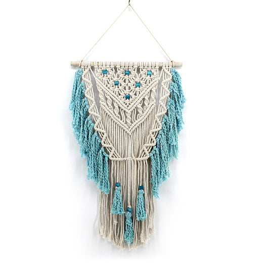 Tapiz Tejido a Mano en Algodón Bohemio con Colgante Minimalista - Image 4