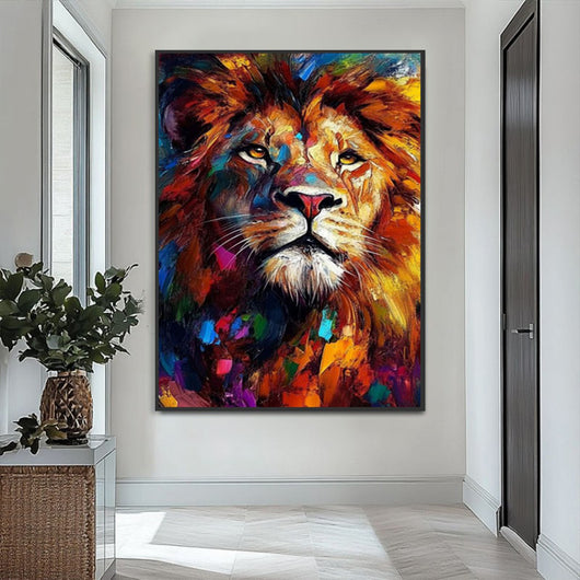Cuadro Abstracto León Colorido - Pintura al Óleo Hecha a Mano Estilo Moderno - Image 11