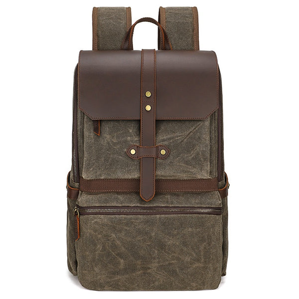 Mochila Hombre Cuero Crazy Horse Impermeable con Diseño Batik - Image 6